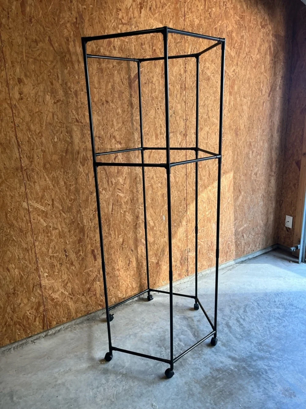 Portable Garment Rack w/ Wheels 70x27x16 Plastic Closet Organizer
